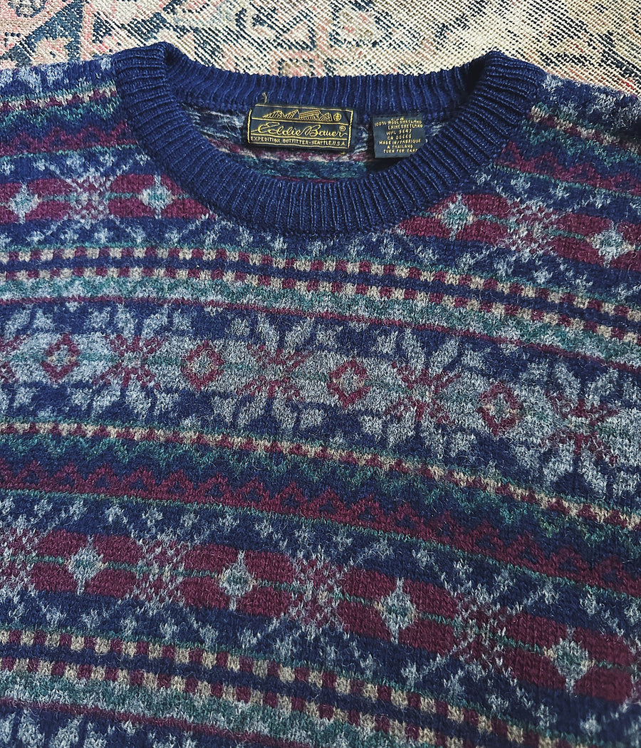 Vintage Eddie Bauer Fair Isle Shetland Sweater – Medium