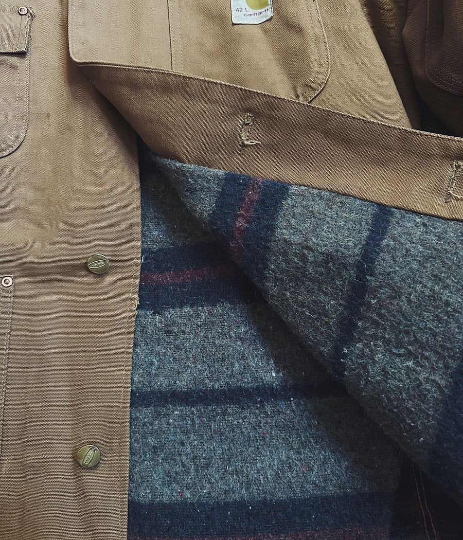 Vintage Carhartt Blanket Lined Chore Coat – Large