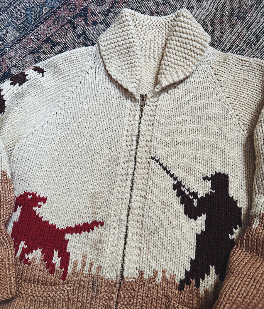 Vintage Cowichan Hunting Sweater – Medium