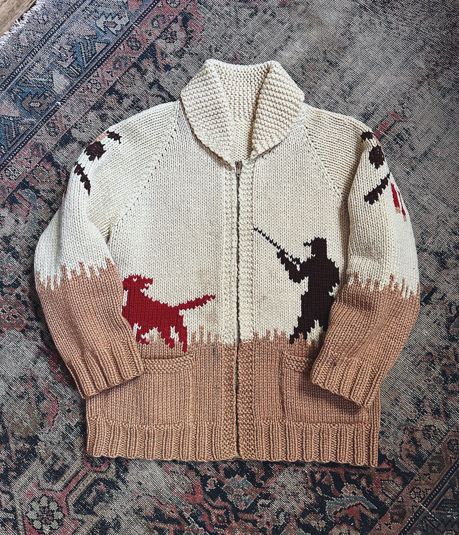 Vintage Cowichan Hunting Sweater – Medium