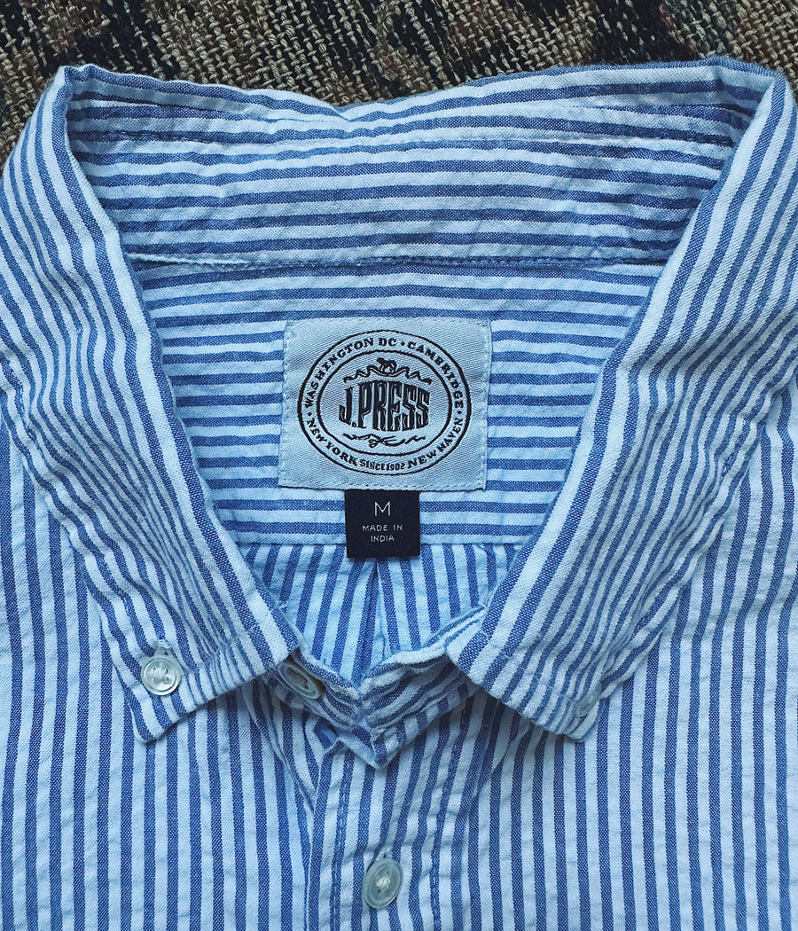 J. Press Seersucker Popover Shirt