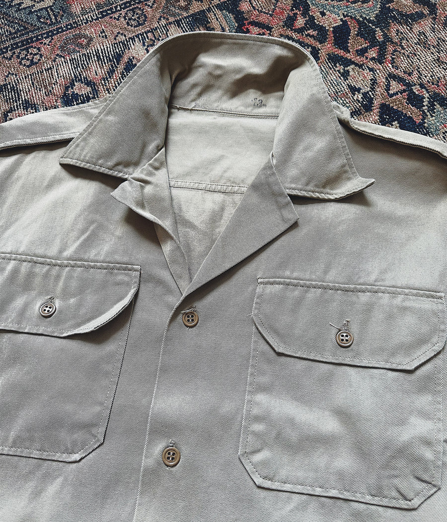 Vintage Military Short Sleeve Khaki Shirt