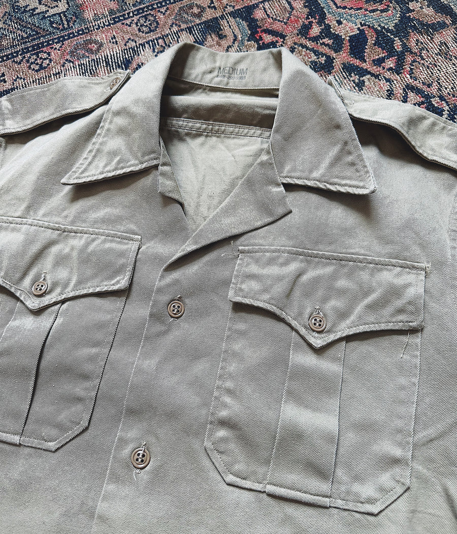 Vintage Military Short Sleeve Khaki Shirt