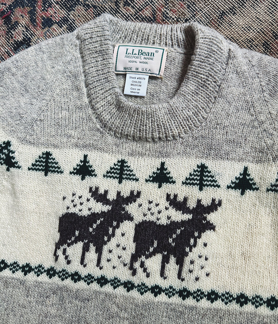 Vintage L.L.Bean Reindeer Sweater – Youth Medium