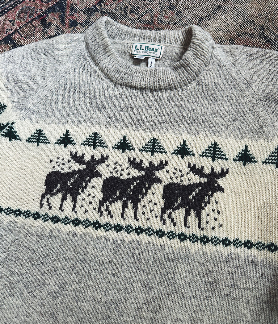 Vintage L.L.Bean Reindeer Sweater – Medium