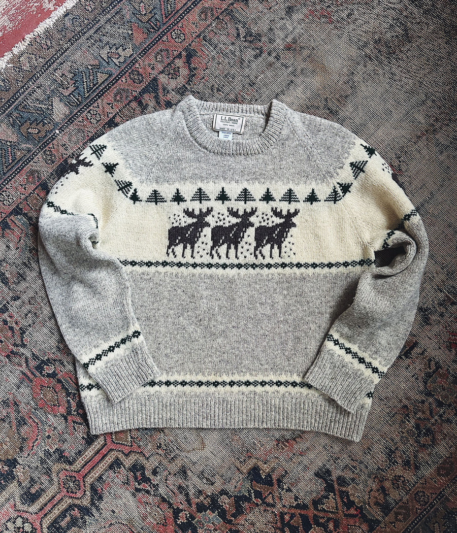 Vintage L.L.Bean Reindeer Sweater – Medium