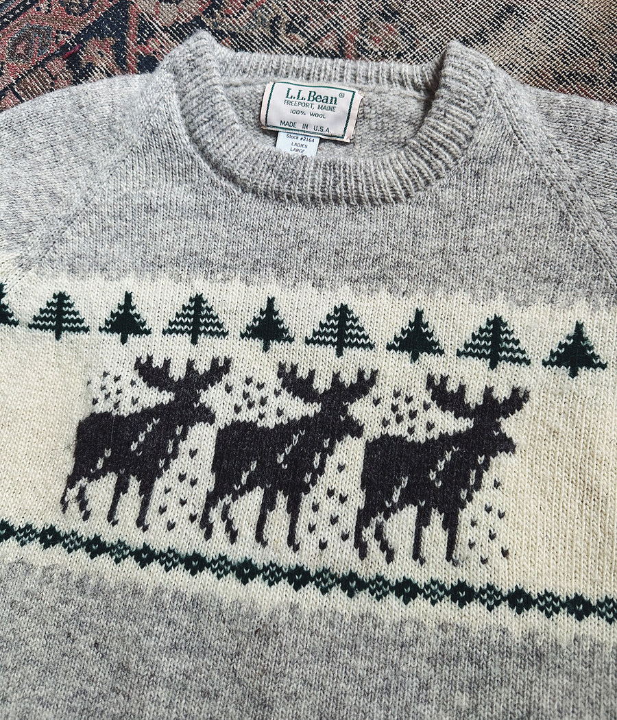 Vintage L.L.Bean Reindeer Sweater – Women's Large