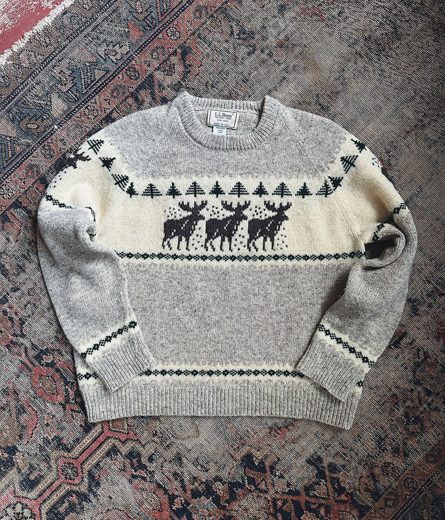 Vintage L.L.Bean Reindeer Sweater – Women's Large