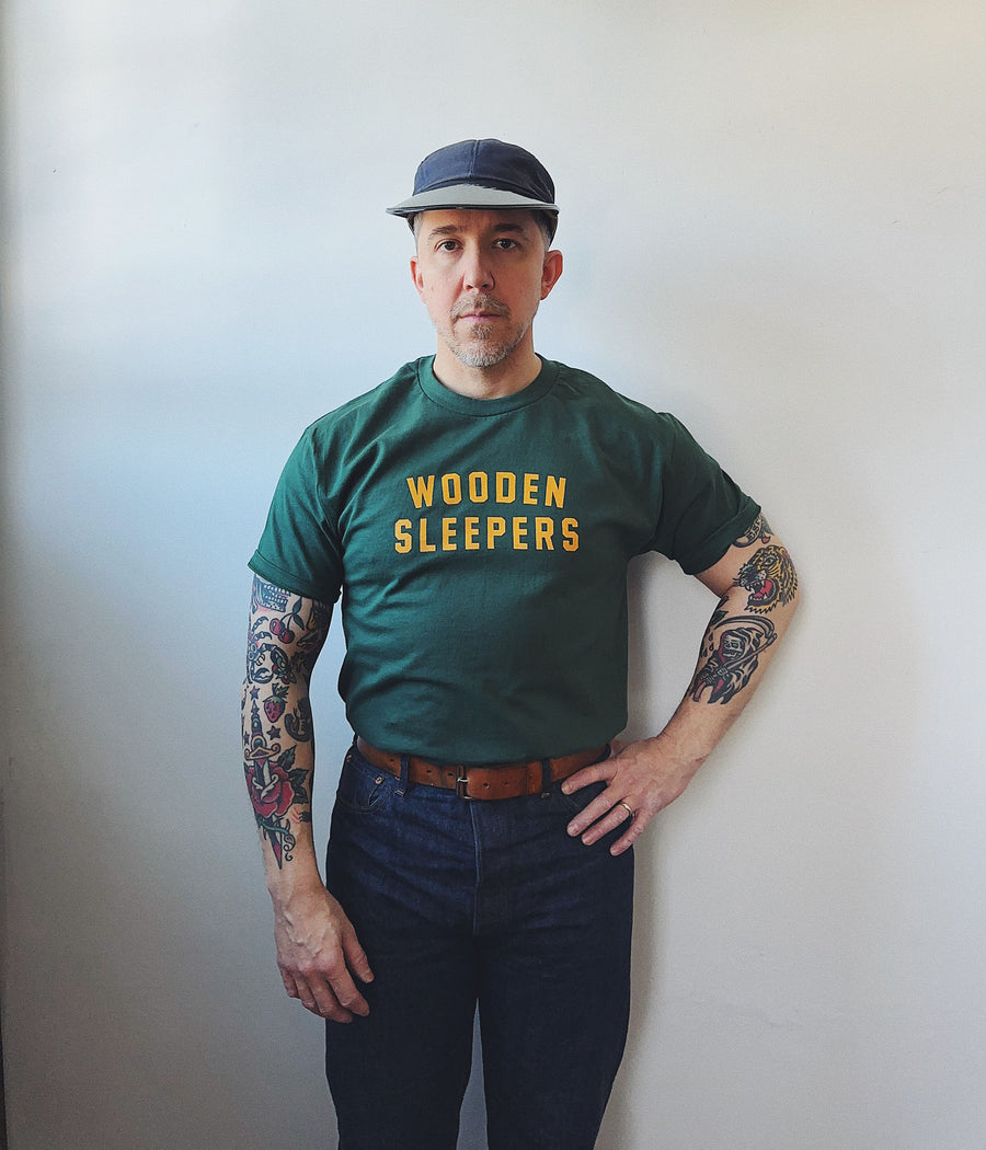 Wooden Sleepers Arc Logo T-shirt – Forest Green