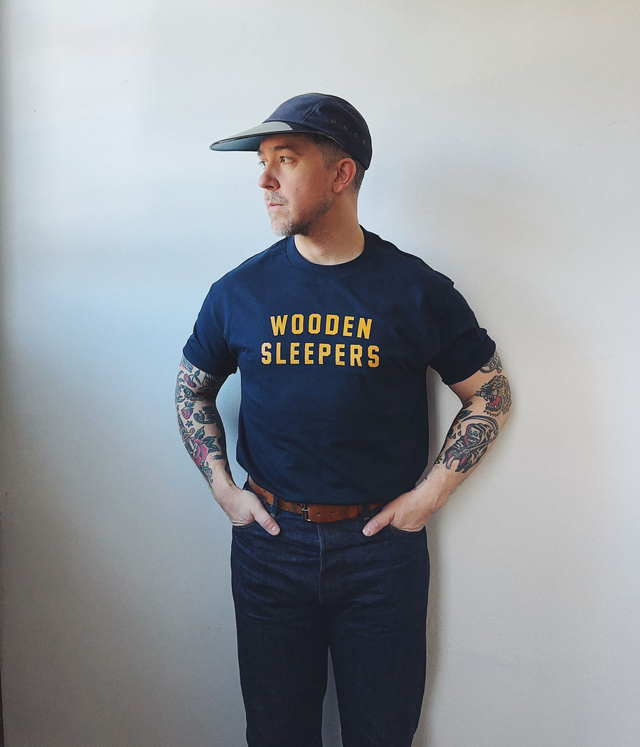 Wooden Sleepers Arc Logo T-shirt – Navy