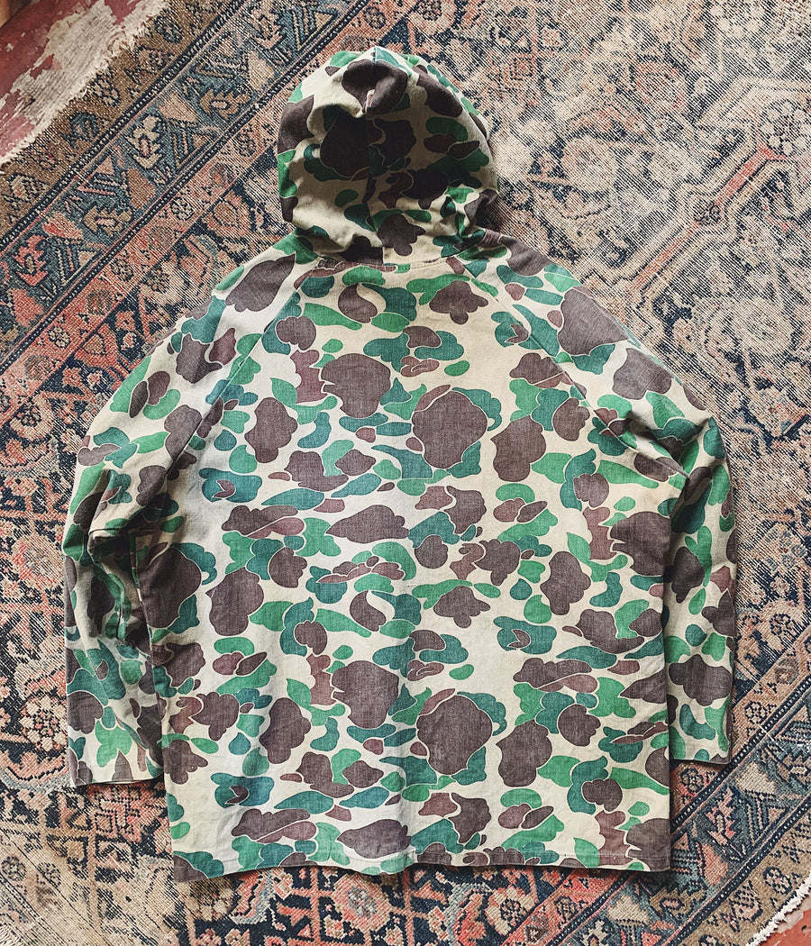Vintage Duck Camo Hooded Hunting Jacket