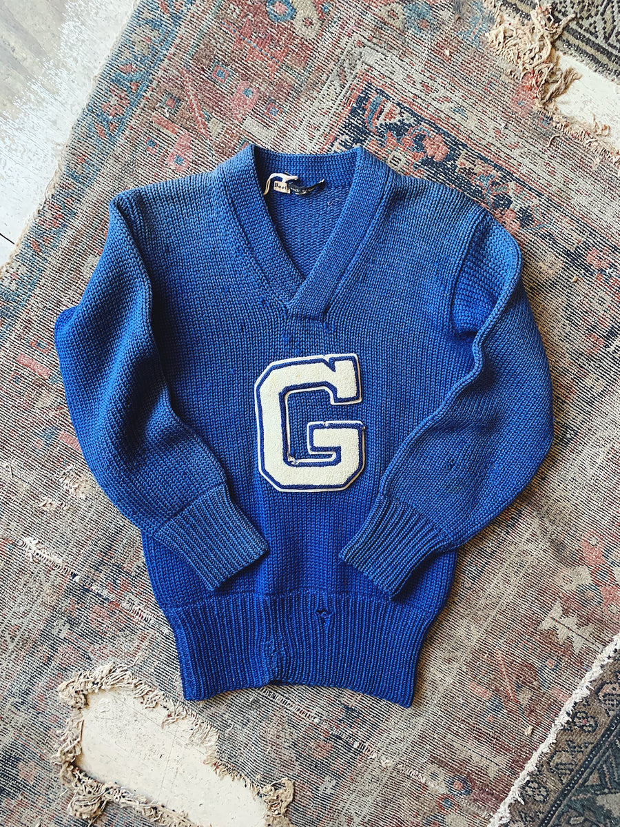 Vintage “G” Varsity Sweater - Size Small