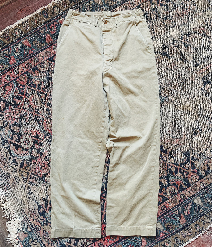 Vintage Military Khaki Trousers - 28x30