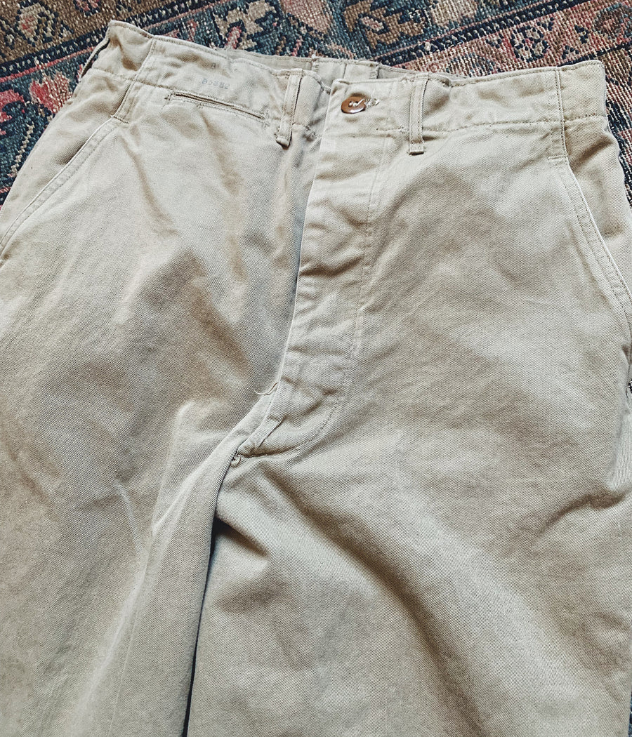 Vintage Military Khaki Trousers - 28x31