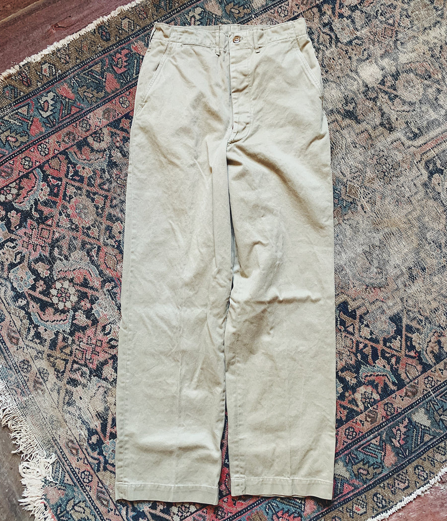 Vintage Military Khaki Trousers - 28x31